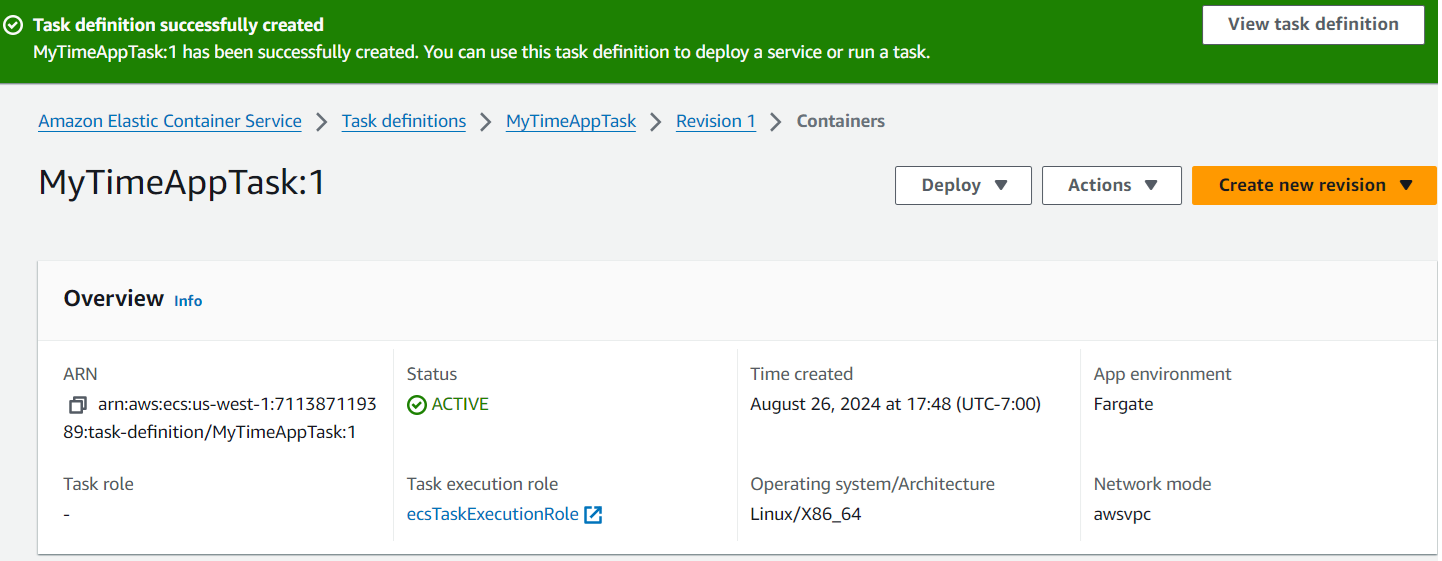ECS Task is created