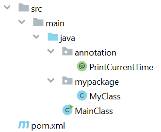 folder structure of Use Java annotation