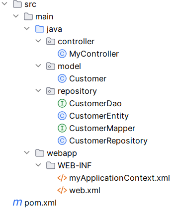 folder structure of Spring REST API with Cassandra using Datastax Mapper